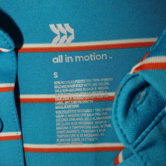 All In Motion Men's S Blue Vibrant Stretchy Preppy Minimalist Athleisure Shirt - Picture 2 of 11